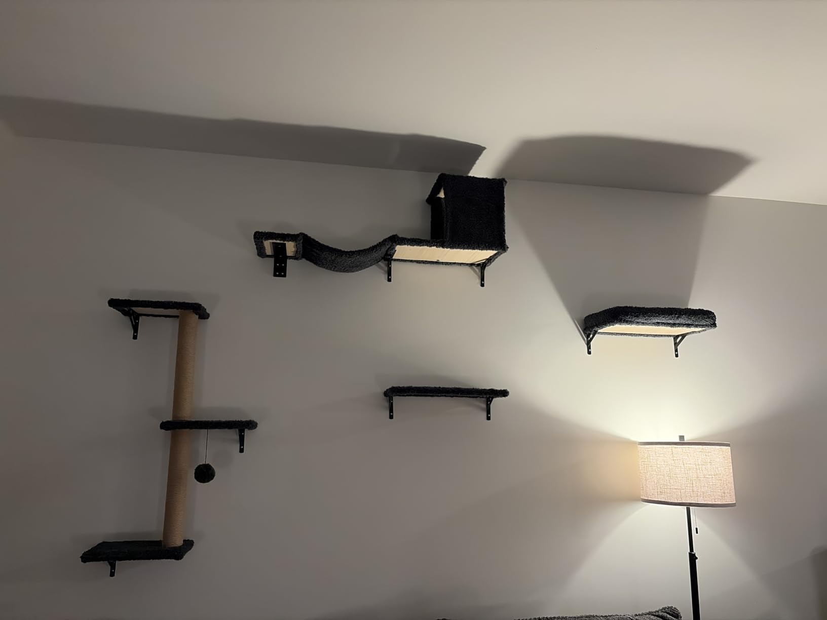 FUKUMARU Cat Wall Shelves, 4 in 1 Set, Grey customer photo 2
