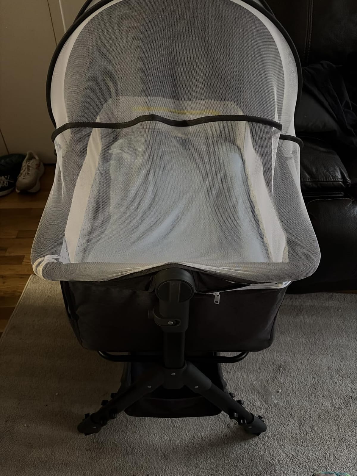 BCOL Baby Bassinet Sleeper, Adjustable Baby Crib, Rocking Bassinets Bedside Sleeper, Easy to Fold Portable Crib Side Bassinet with Breathable Mesh and Wheels (Pink) customer photo 1