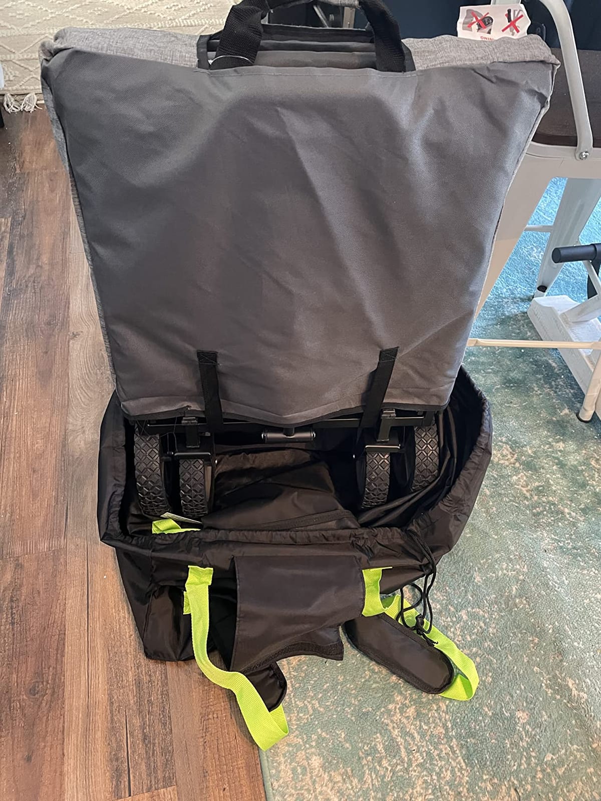 V VOLKGO Car Seat Travel Bag for Air Travel with Padded Backpack Straps - Large Bag for Airplane, Durable & Water-Resistant Protector with Pouch - Universal Size (Black) customer photo 2