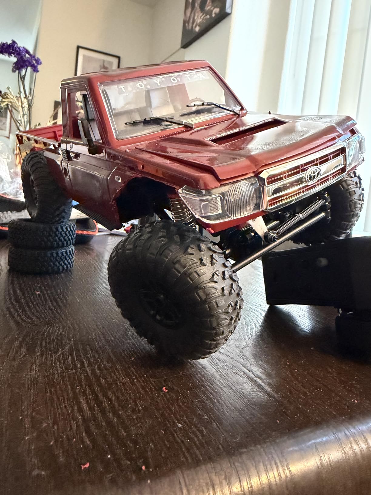 MN-82 RC Rock Crawler Car 1/12 Scale Toyota Pickup Truck , 2.4GHz 4WD Off-Road Remote Control Truck, 2-Speed Modes, 2×1200mAh Batteries, All-Terrain Crawler for Adults Kids Indoor Outdoor (whth Gift) customer photo 2