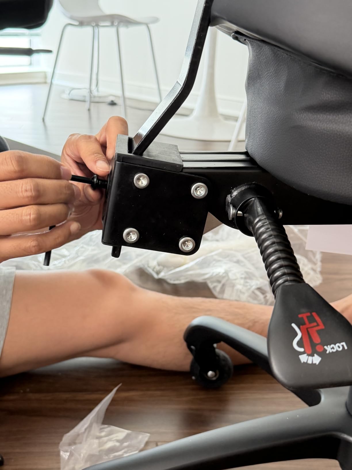 Ergonomic Saddle Chair with Back Support, Adjustable Rolling Stool customer photo 2