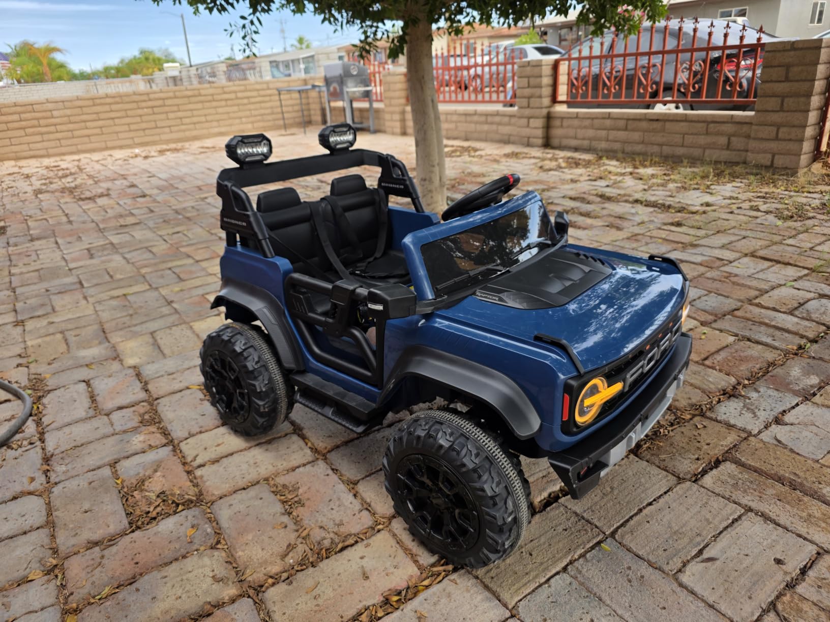 ENYOPRO 24V Ride On Toys for Big Kids, Licensed Ford Bronco Raptor 2 Seater Kids Electric Vehicle, Battery Powered Ride On Car Jeeps w/Remote Control, Bluetooth, LED Lights, 4.4 MPH for Ages 3+, Pink customer photo 2