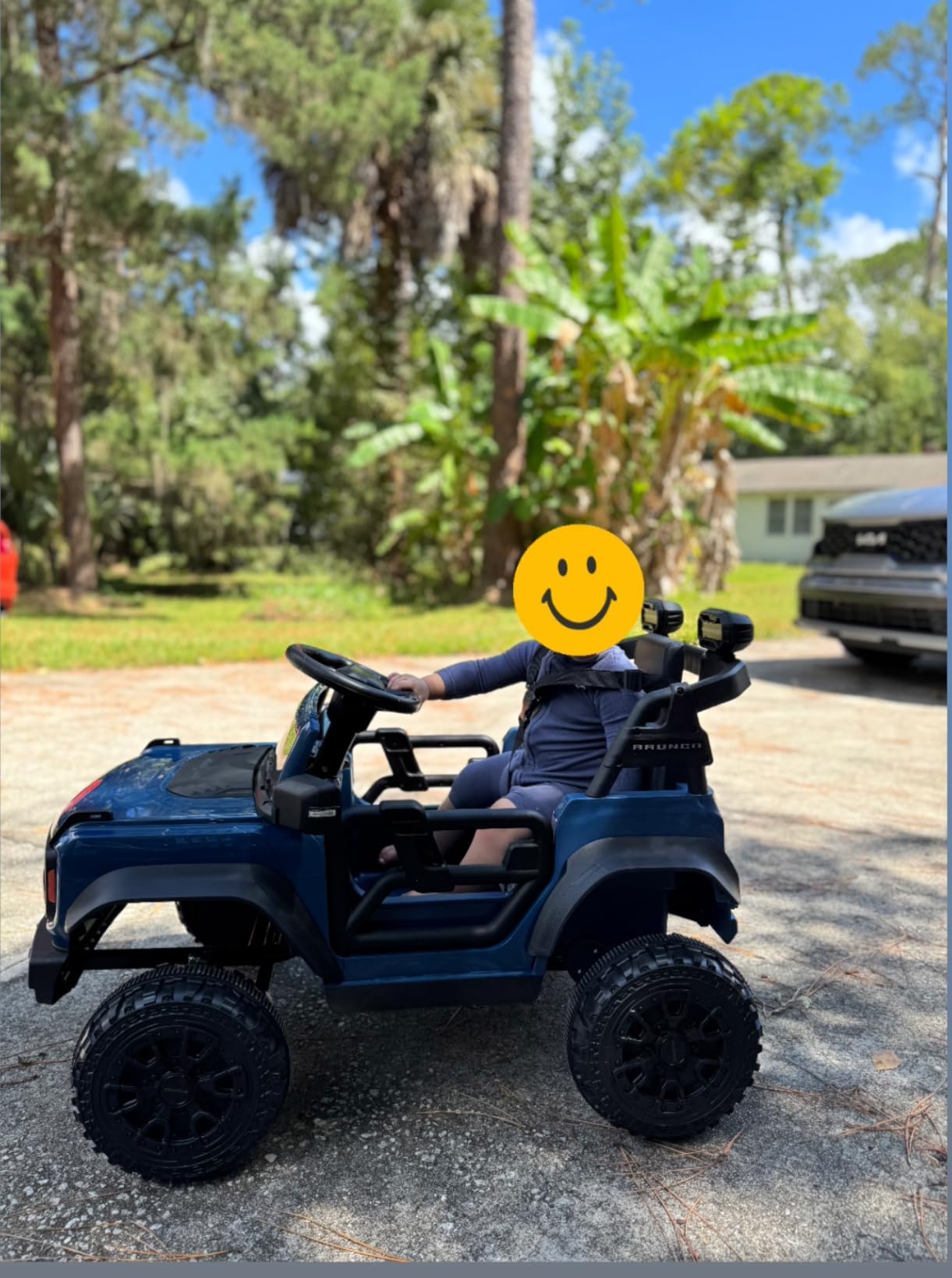 ENYOPRO Licensed Ford Bronco Raptor Electric Ride On Jeep for Kids, 12V Remote Control Ride On Car for Toddlers, Electric Vehicle w/Shock Absorbers, Soft Start, Bluetooth, LED Lights, 2 Speed (Blue) customer photo 1