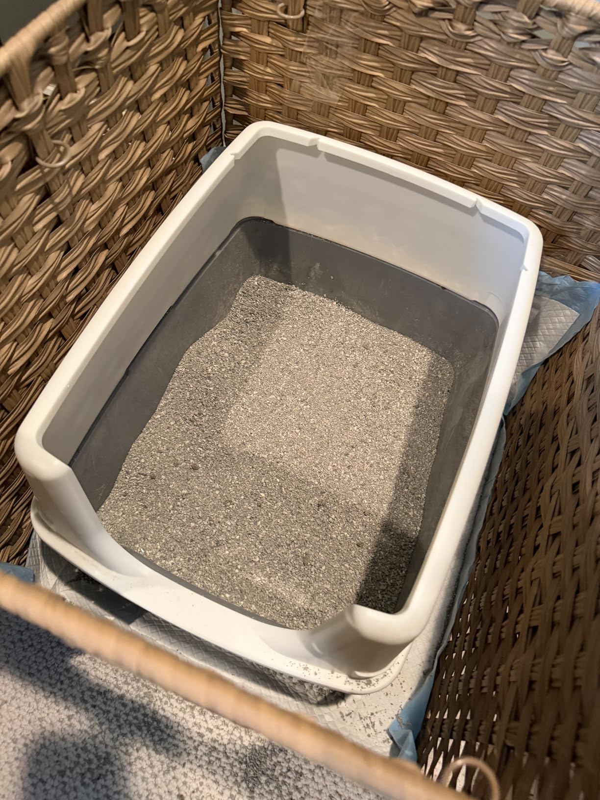 SETVSON Cat Litter Box Enclosure Furniture, Hidden PE Rattan, Natural customer photo 1