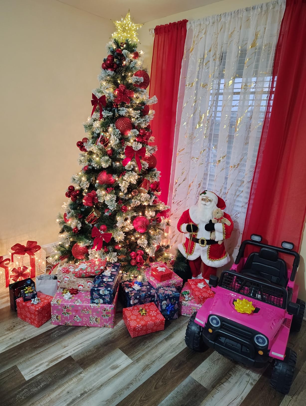 JOYMOR 12V Kids Ride on Truck with Remote Control, 4 Wheels Battery Powered Kids Car, Electric Play Car with LED Lights/Horn/Remote and Manual Control/3-5 MPH Speed/Gift for Girl Boy (Green) customer photo 1