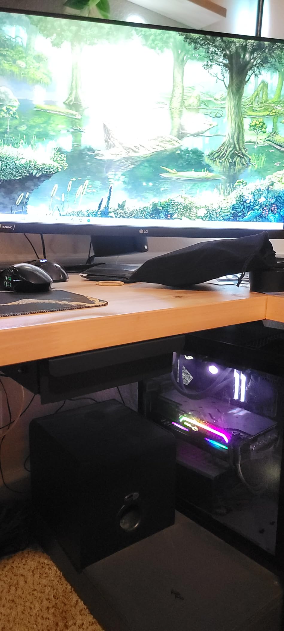 Under Desk Mounted Sliding Pull-out Drawer W 19.2
