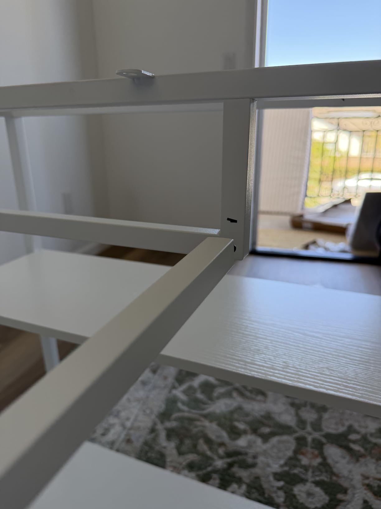 Small White 40 Inch L Shaped Corner Desk with Drawers & Storage Shelves customer photo 2