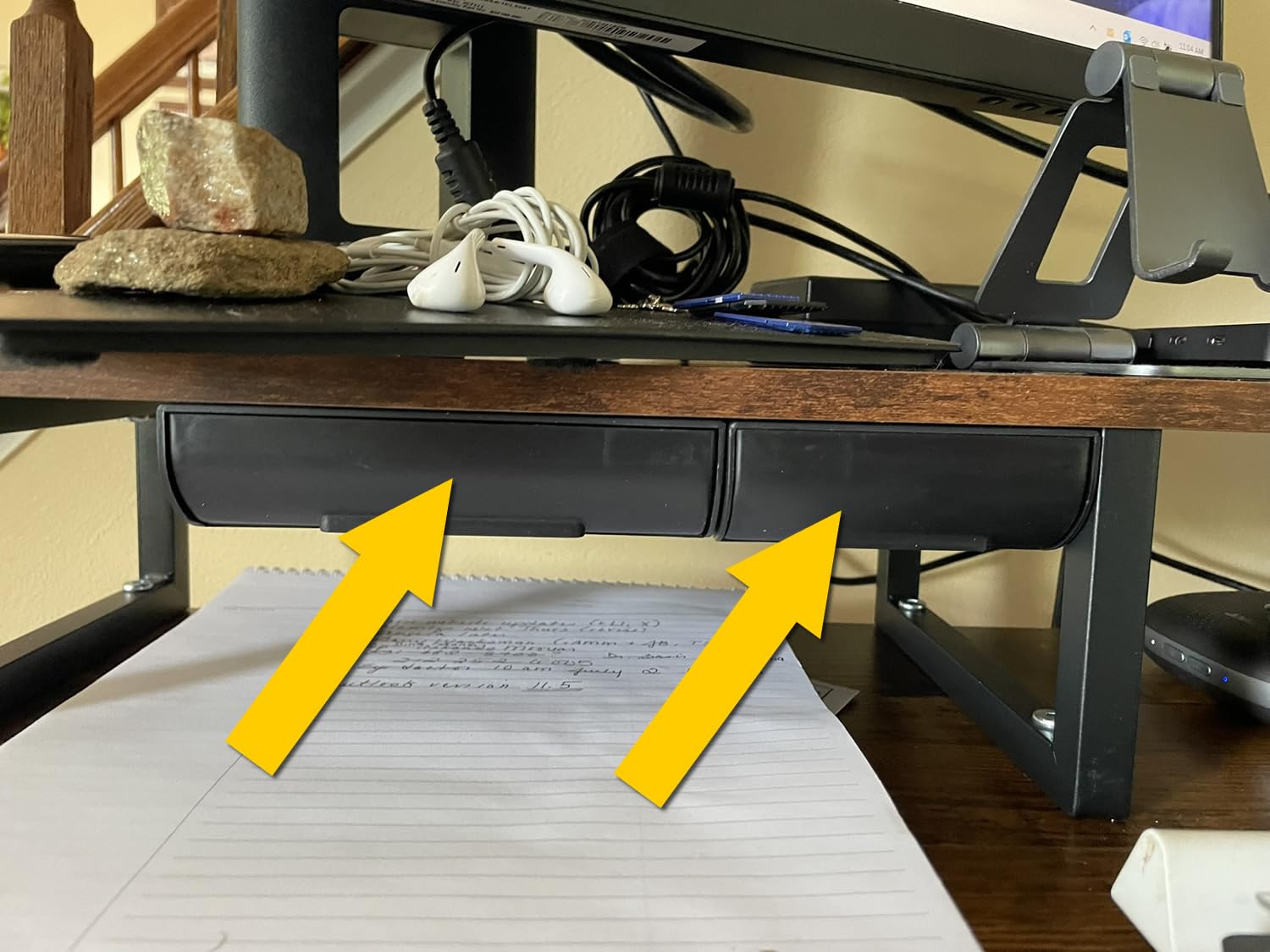 Electric Standing Desk Adjustable Height - 40 Inch Sit Stand Desk with Storage Drawers , Small Standing Desks with Shelf Monitor Stand, Kids Girls Computer Desks for Bedroom Home Office, Rustic Brown customer photo 2