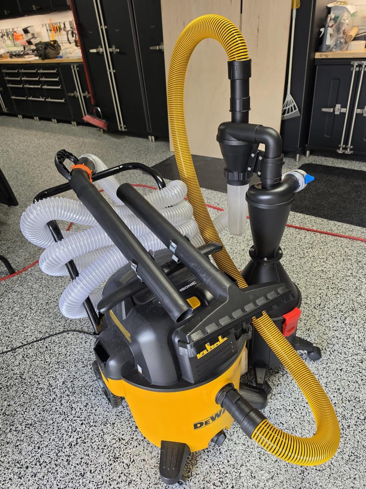 2 in 1 Dust Cyclone Collector Separation Vacuum Cleaner Wall Mounted Wheeled Modes Dust Collector Woodworking Tools Contractor Polish Pollen Ash etc Focusing Small Dust (Whole Rocket Set) customer photo 2