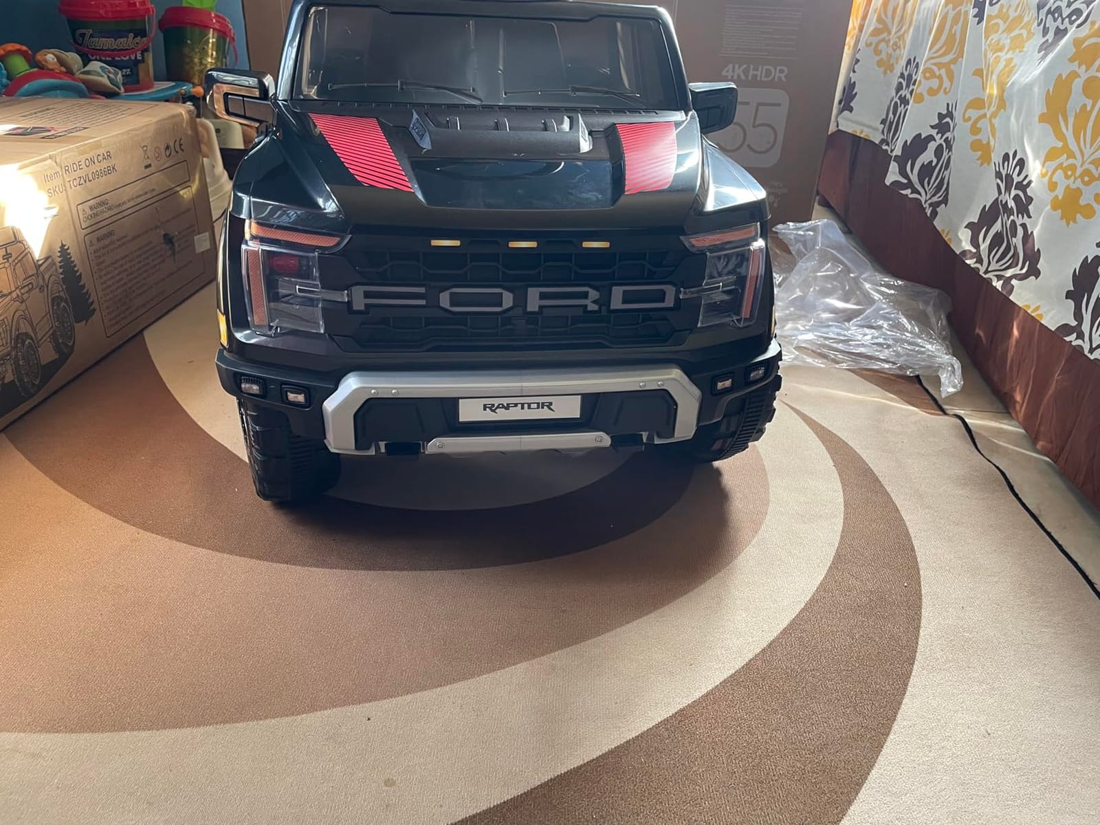 First Ride On 12V Electric Car for Kids, Licensed Ford F-150 Raptor Toddler Ride on Toys with Remote Control, Kids Ride on Truck with Smooth Start, Truck Bed Storage, Bluetooth (Blue) customer photo 1