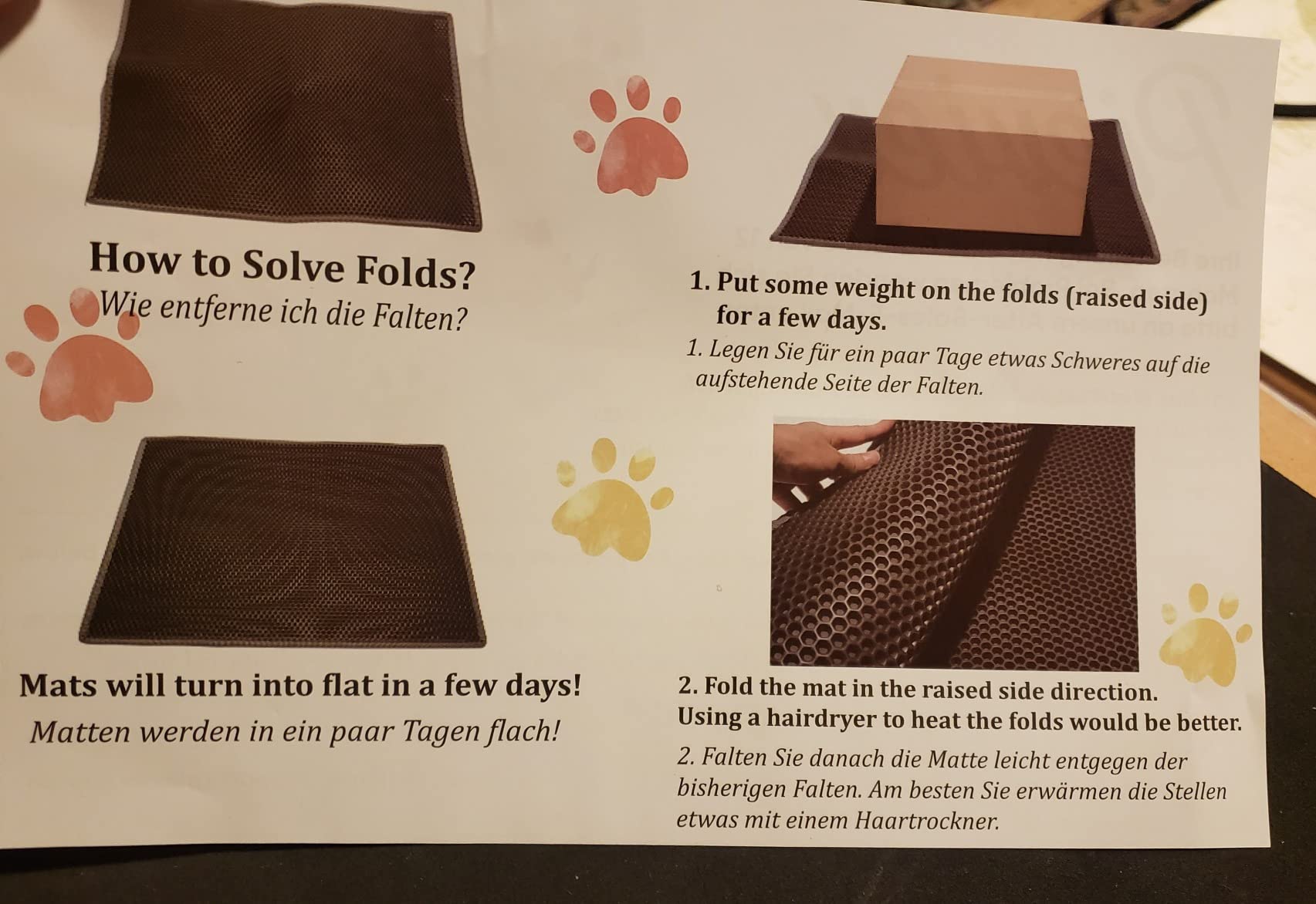 Pieviev Silicone Cat Litter Mat, Traps Litter & Easy to Clean, 34'' x 22'' customer photo 2