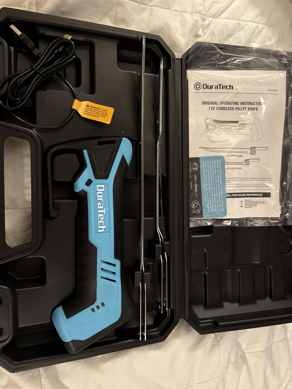DURATECH 12V Cordless Electric Fillet Knife, 8