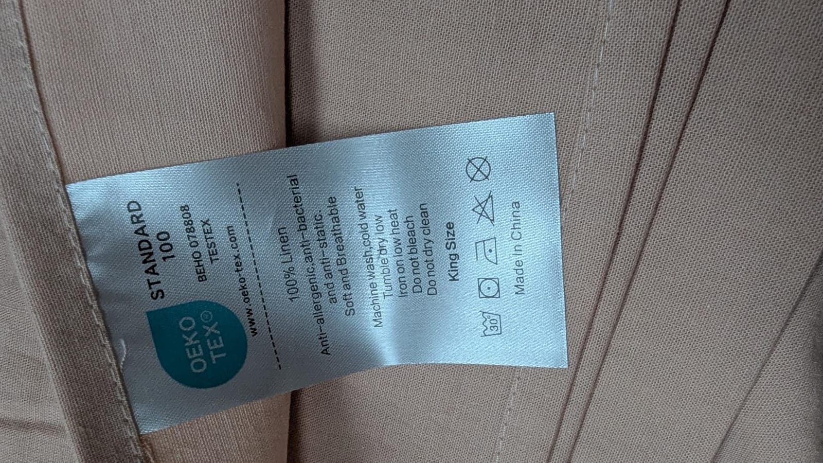 MEISHANG 100% French Linen Sheets King,4 Pcs,16
