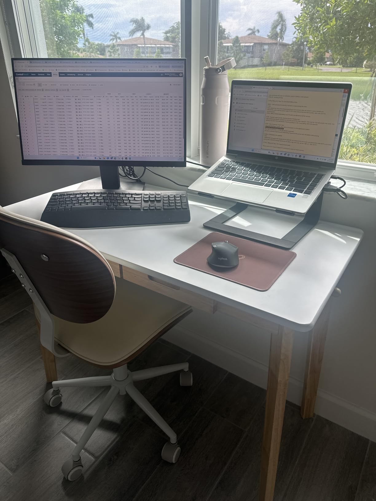 Aibiju Solid Wood Desk with Drawers, 47inch Computer Desk for Modern Minimalist Style, Gaming Study Home Office Desks for Work, Student PC Desk for Bedroom Brown YD-WD03H customer photo 2