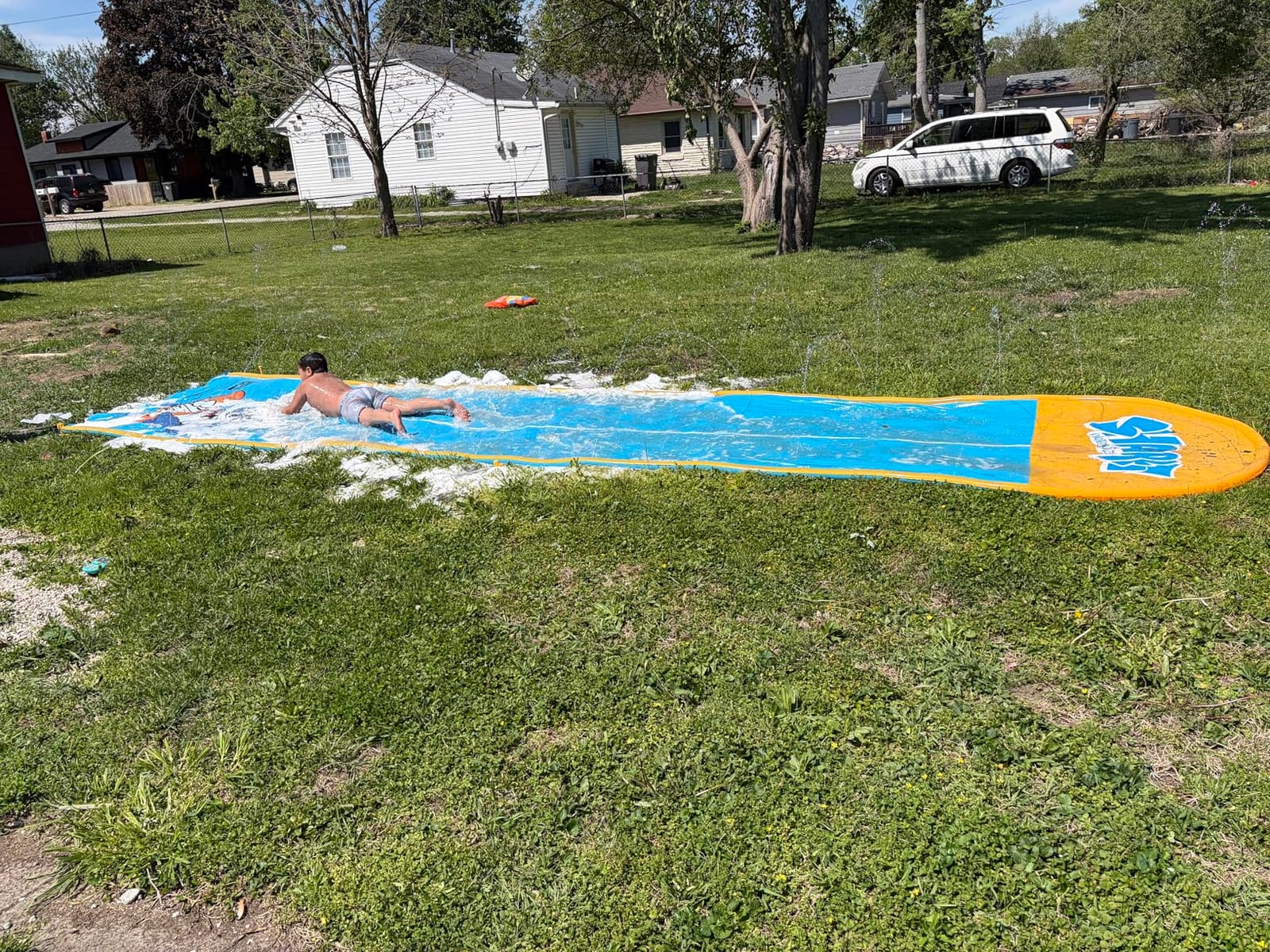 Spring Water Slip and Water Slide, 22ft *2 Lanes Slip Water Slides for Kids Backyards Ages 5-8 8-12 with Sprinkler and Inflatable Bodyboards, Summer Water Fun Toy for Outdoor Lawn Games Play customer photo 1