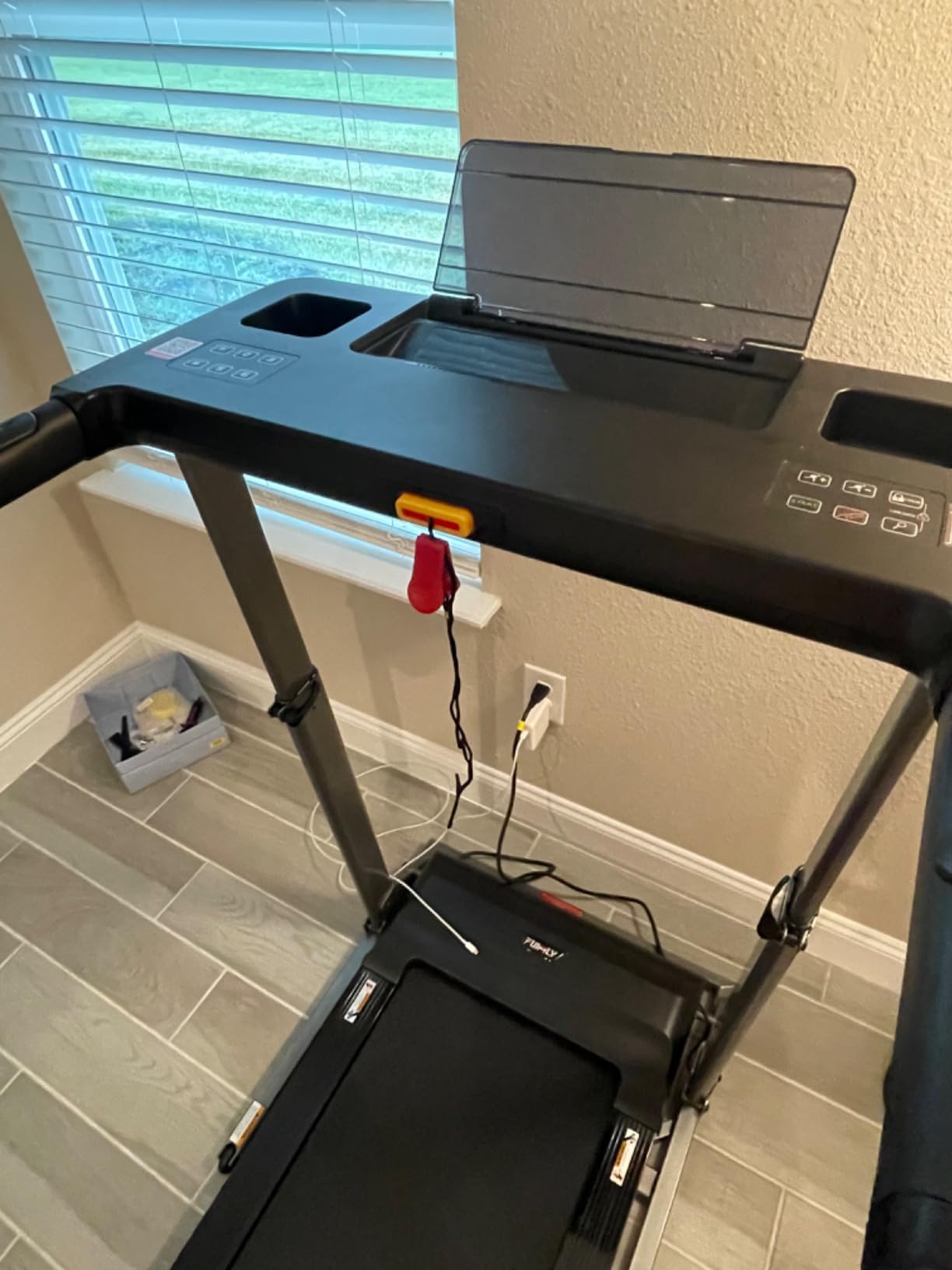 Walking Pad Treadmill with Desk Workstation, 15% Incline Treadmill with Handle Bar, Foldable Treadmills Under Desk for Home/Office, 400 lbs+ Capacity, Adjustable Height, Removable Desk, 3.5HP Motor customer photo 2