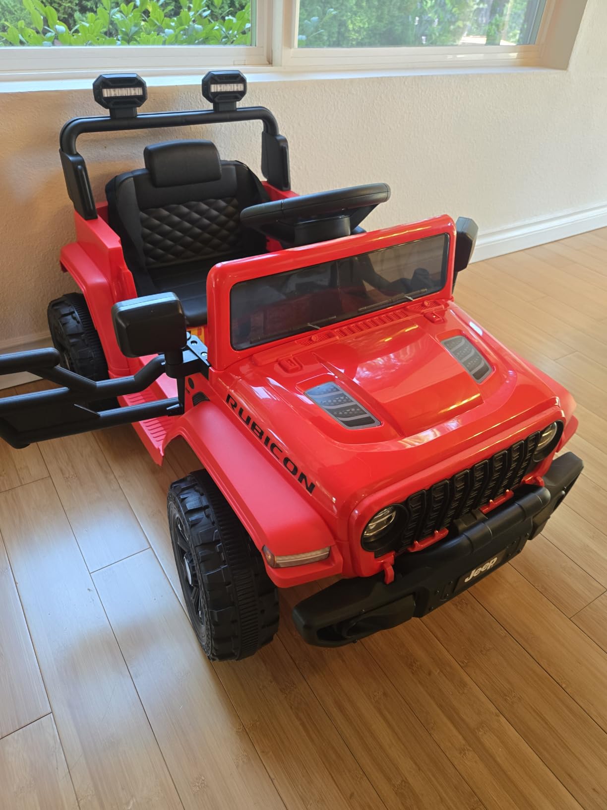 Licensed Jeep Wrangler Rubicon Ride On Car for Kids, 12V Battery Powered Electric Toy Truck with Parent Remote Control, Bluetooth Music, LED Lights, Dual Motors, Suspension (Pink) customer photo 1