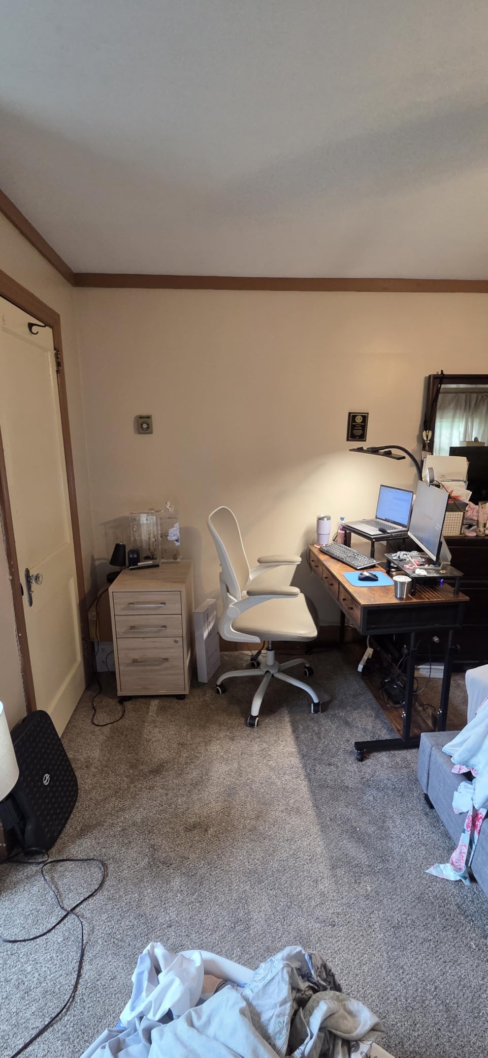 Pink Rolling Desk with Drawers, Small Height Adjustable Girls Standing Desk customer photo 2