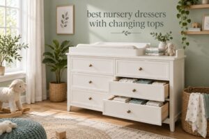 best nursery dressers with changing tops