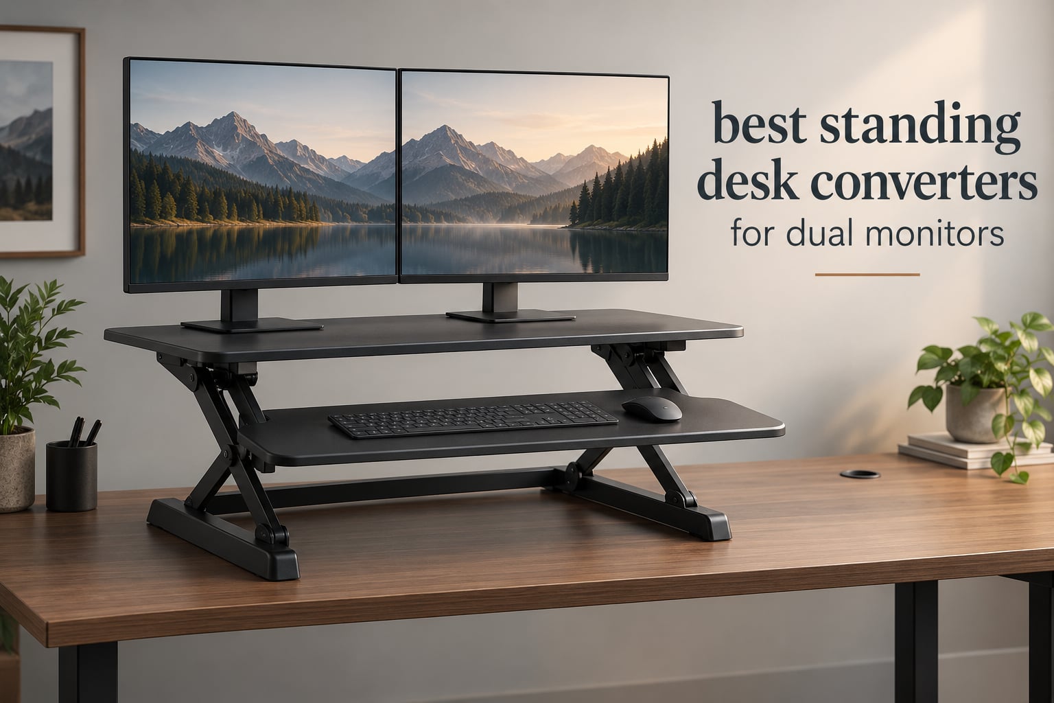 best standing desk converters for dual monitors