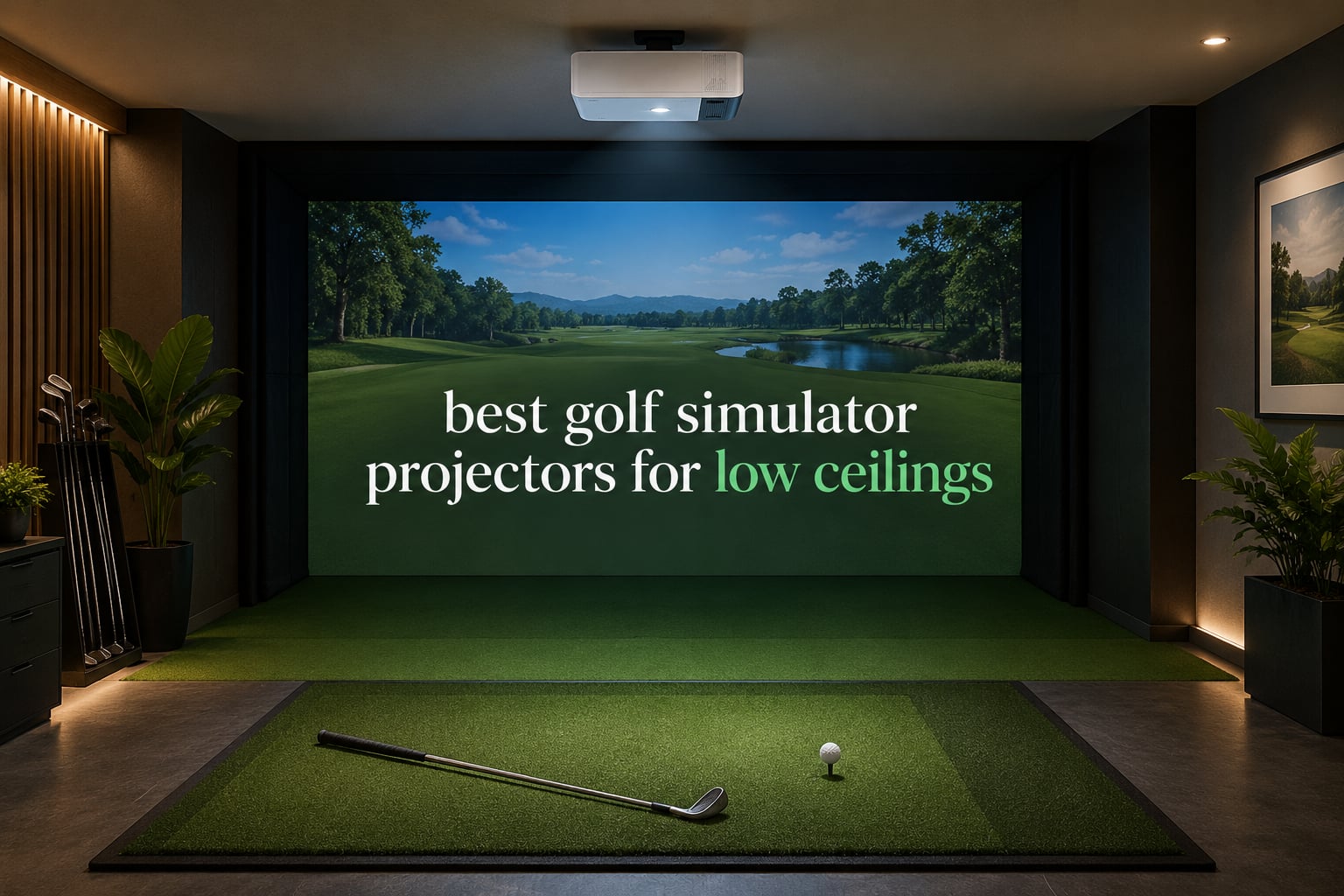 best golf simulator projectors for low ceilings